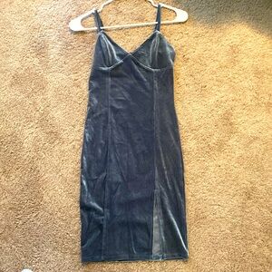 Forever 21 - Silver suede dress, pre-loved, size small